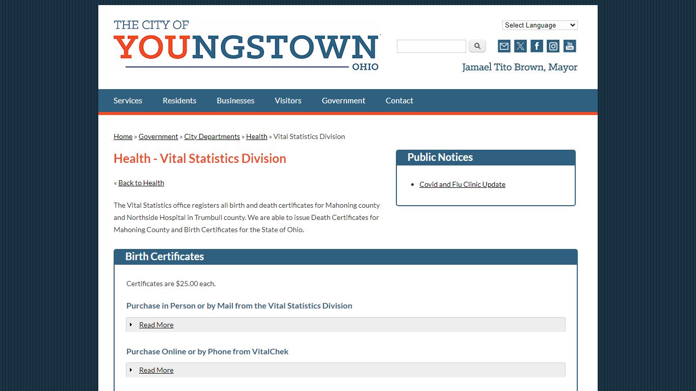 City of Youngstown, Ohio